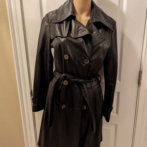 Black Leather Trench Coat